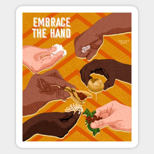 Embrace the hand Sticker by ColorsOfHoney